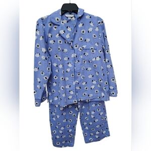 Charter Club Women's Pajama Set – with Cartoon Lamb Print, Button-Up (S)